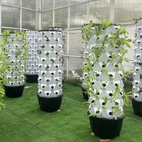 Réservoir d'eau mobile de 60 L, tour d'aéroponie et d'hydroponie en forme d'ananas, système de plantation sans sol en matériau ABS pour la maison et la ferme