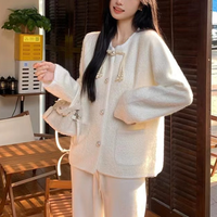 Cardigan en tricot doux imitation fourrure de vison pour femme, style chinois, boutons grenouille, automne-hiver, élégant et nouveau