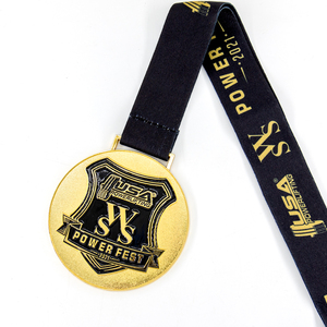 Custom 3D Weightlifting Powerlifting <strong>Medal</strong> Commemorative <strong>Zinc</strong> <strong>Alloy</strong> Award with Ribbon Lanyard Hanger Metal <strong>Material</strong> - Product Image 2
