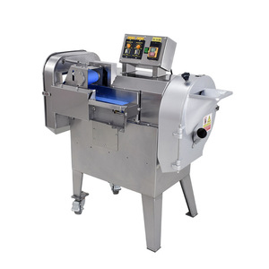 Cortadora de verduras comercial de doble cabezal de acero inoxidable, máquina de cortar en cubos totalmente automática para restaurantes y comedores - Product Image 1