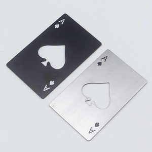 Cartes à jouer, ouvre-bouteille de bière, ouvre-bouteille en acier inoxydable, distributeur de boissons gazeuses format carte de crédit, ouvre-bouteille Ace of Spades. - Product Image 4