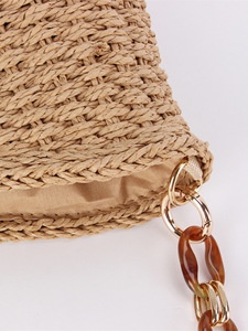 Acrylic Amber Chain PU Woven Zipper Single <b>Strap</b> Street Trend Ladies <b>Shoulder</b> Bag Tanjing - Product Image 3