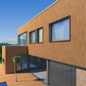 Panneau de grille WPC anti-décoloration, imperméable, anti-corrosion, en bois-<span class=keywords><strong>plastique</strong></span> pour la décoration de plafond, de mur et de cloison de jardin - Product Image 1