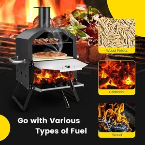 Wholesale Modern Steel Coated Folding Wood Fired Double <strong>Door</strong> Dome Pizza Oven Portable Outdoor Charcoal Commercial Grill Flame - Product Image 4
