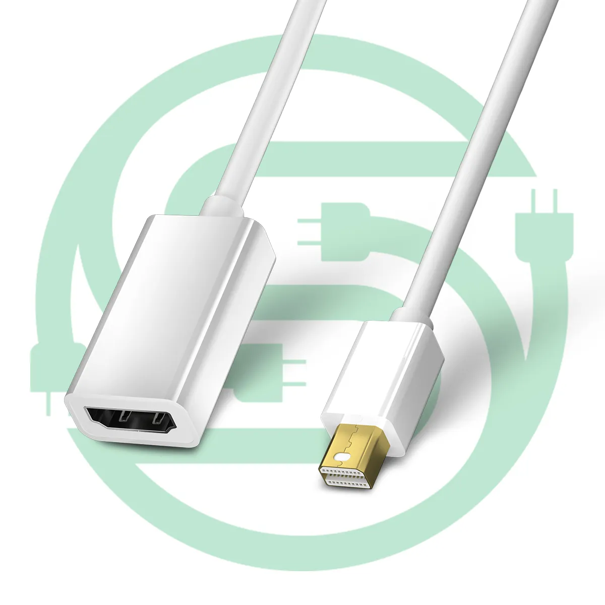 Grosir Kualitas Lebih Tinggi 1080P Mini DP Ke HDMI Converter Mini DisplayPort Ke HDMI Adapter untuk Apple Mac Macbook
