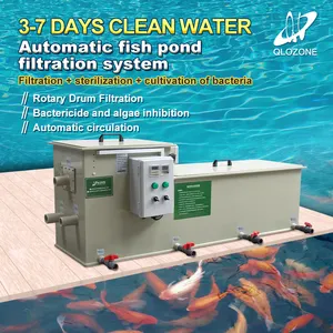 QihangRAS 2640-5280 Gallon Fish Pond Filter 10m3 Bio Filter Combi Drum Filtration Equipment System Koi Pond Drum Filter