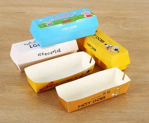 Imballaggio per hot <span class=keywords><strong>dog</strong></span> in carta biodegradabile stampata personalizzata all'ingrosso scatola da asporto per fast food per cani di mais coreano con foro per bastone - Product Image 4