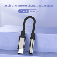Convertisseur de prise audio DAC en nylon tressé Adaptateur audio numérique en métal de type C vers adaptateur USB-C/auxiliaire de 3.5mm