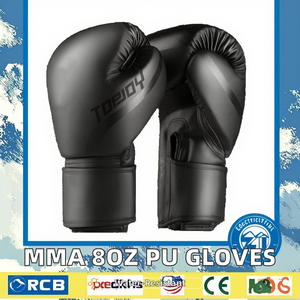 Custom MMA <b>Boxing</b> <b>Gloves</b> High Quality 8oz PU Leather <b>Gloves</b> Waterproof Features - Product Image 3