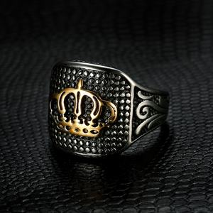 Bague Couronne Royale Personnalisée en Acier Inoxydable pour Homme, Bagues de Motard en Acier Inoxydable - Product Image 2