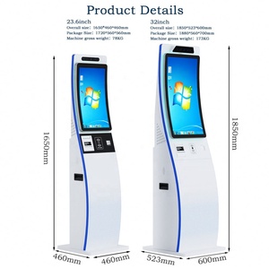 Kiosque en libre-service personnalisé en usine avec écran incurvé de 23,6/32 pouces, reconnaissance faciale et empreintes digitales, webcam, pour les halls publics, les métros et les magasins - Product Image 4