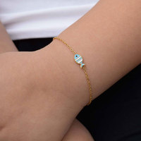 Gelang & gelang tangan mode baja tahan karat 316L anti kusam, lapis emas PVD 14k 18k, perhiasan gelang untuk bayi perempuan anak-anak