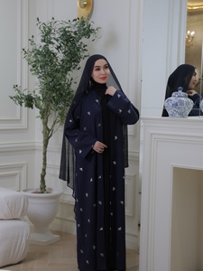 Abaya Mexizo de Alta Gama con Cuentas y Frente Cerrado para Mujeres Musulmanas, Inspirada en Dubái, Vestido Islámico Modesto para la Noche - Product Image 5