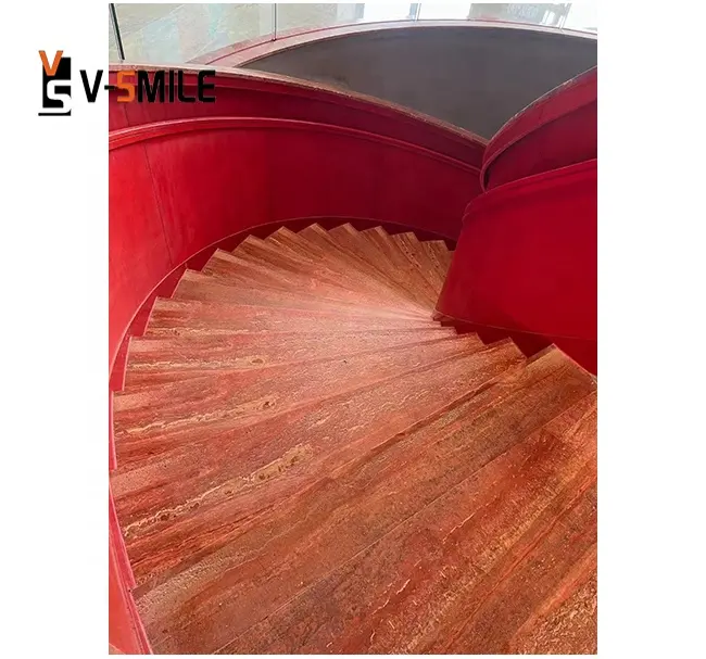 Telha de mármore para parede, vermelho travertine cortado a tamanho mármore rosa vermelho travertine telha para parede ou piso