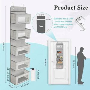 Organisateur suspendu pliable en tissu non tissé avec poches transparentes pour jouets, idéal pour salon, chambre et chambre d'enfant - Product Image 2