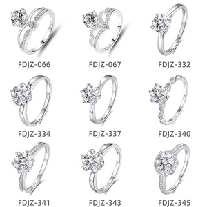 Anillo de Compromiso de Moda para Mujer con Moissanita Redonda Original de 1 Quilate, Plata de Ley S925, Joyería Sencilla para Propuesta - Product Image 6