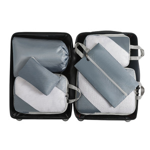 Custom Polyester Fashion Compression Packing <b>Cubes</b> Zipper Closure High Quality 6-Piece <b>Light</b> Weight Foldable Travel Luggage - Product Image 3