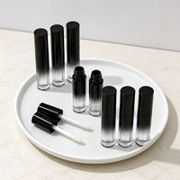 Conteneur de gloss à lèvres de luxe à dégradé de couleur avec logo personnalisé, 6 ml, tube de gloss à lèvres vide avec applicateur à pinceau, emballage cosmétique pour gloss à lèvres