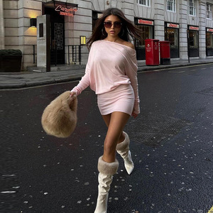 Abiti Sexy da Donna con <span class=keywords><strong>Spalle</strong></span> <span class=keywords><strong>Scoperte</strong></span> e <span class=keywords><strong>Maniche</strong></span> <span class=keywords><strong>Lunghe</strong></span>, <span class=keywords><strong>Vestito</strong></span> Corto Femminile - Product Image 4