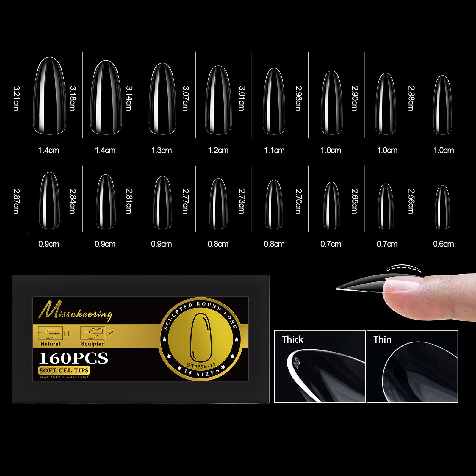 Pièce d'ongle en arc européen et américain 17160pcs-code L