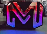 Cabina de DJ con Mesa de Mezclas Led y Logo Personalizado, Barra de Metal para Fiestas y Discotecas