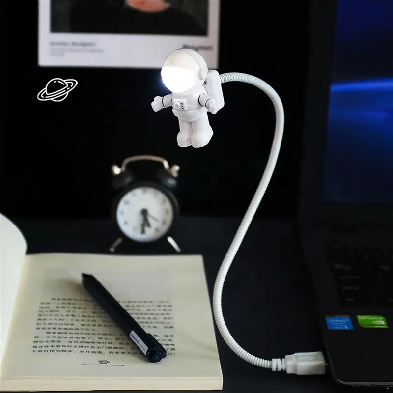 Креативный светодиодный ночник с USB, настольная лампа для астронавта, гибкая лампа для книг, 5 В, декоративная лампа для чтения ноутбука