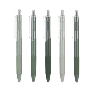 Stylo gel vert lait matcha Deva 0,5 mm encre noire pour examens et écriture, lot de 5 - Product Image 5