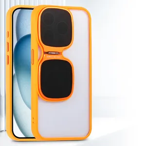 iPhone 15 14 Pro Max镜头太阳镜手机壳保护亚克力透明后盖新颖带支架手机壳