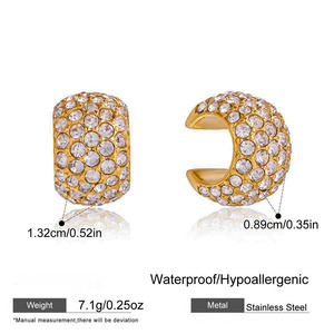 ERESI High-End Luxury 316L Stainless Steel Jewelry Zircon <strong>Earrings</strong> <strong>Cuff</strong> European American Style Titanium Steel <strong>Ear</strong> <strong>Cuff</strong> <strong>Earrings</strong> - Product Image 6