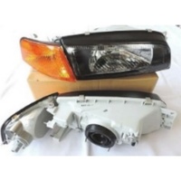 Juego de Luces Delanteras Ámbar para Mitsubishi Lancer Evo 97'-02', Luces de Esquina Cromadas