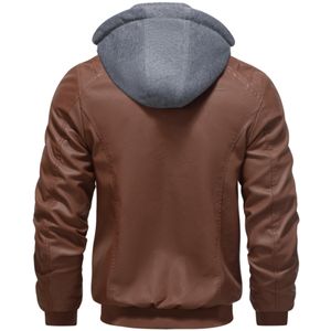 Мужская водонепроницаемая куртка-бомбер из искусственной кожи - Product Image 2