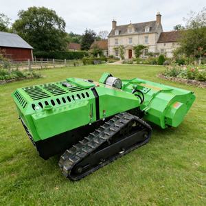 หุ่นยนต์ตัดหญ้าและกำจัดวัชพืชแบบอัตโนมัติเต็มรูปแบบ ควบคุมด้วยรีโมท ใช้สายพานตีนตะขาบ เหมาะสำหรับพื้นที่ลาดชัน สนามหญ้า และสวน - Product Image 4