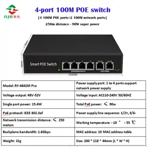 Switch Poe a 8 porte di alta qualità di fabbrica interruttore intelligente Ethernet di alimentazione inversa per telecamera Ip