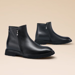 Nhà Máy Tùy Chỉnh Trượt-Trên Mắt Cá Chân Da Chelsea Khởi Động Mens Ngoài Trời Mùa Đông Mùa Hè Mùa Thu Thoáng Khí Màu Đen Chiều Cao Tăng 8Cm - Product Image 3