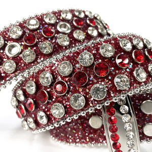 Custom 1.5 Inch Wide Western Cowgirl Red Bling Bling Shiny Crystal <strong>Belt</strong> <strong>Women</strong> Wedding Full Rhinestone Studded <strong>Belts</strong> <strong>for</strong> <strong>Dress</strong> - Product Image 5