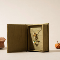 Boîte à bijoux magnétique personnalisée Lionwrapack, papier grain de bois, pour bagues, boucles d'oreilles, colliers, emballage cadeau, feuille d'argent