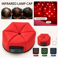 Topi Perawatan Rambut LED Merah Label Pribadi, Perangkat Perawatan Kulit Kepala yang Dapat Dipakai, Logo Kustom, Peralatan Kecantikan Isi Ulang