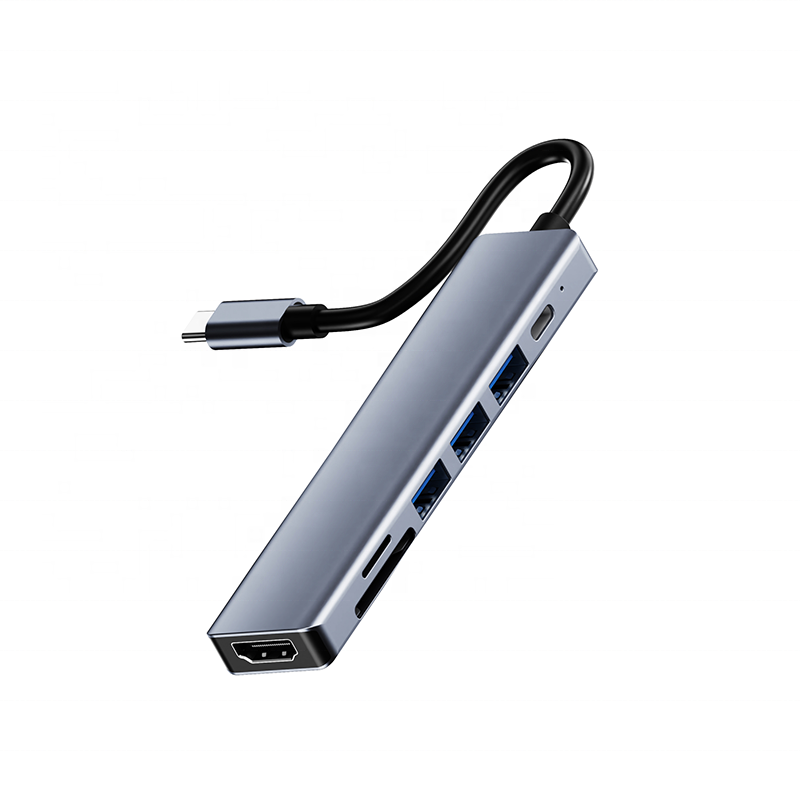 Мультипорт, Кабель с разъемом типа C USB концентратор 7 в 1 с устройство для чтения карт USB док-станция с USB хаб для MacBook Pro ноутбуки USB 30 концентратор