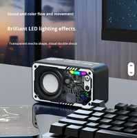 Haut-parleur Bluetooth Mecha Transparent BT 5.3 Étanche DC LED RGB Coloré Sans Fil Extérieur Mini Subwoofer Série Bureau Cannon Horloge