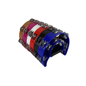 Venta caliente Instrumentos de percusión de metal educativos <span class=keywords><strong>Tambor</strong></span> de pandereta para juguete infantil Pandereta de color rojo - Product Image 4