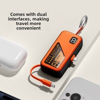 Batterie externe portable mini 5000 mAh avec logo personnalisé, double connecteur intégré, charge rapide, chargeur d'urgence pour cadeau promotionnel