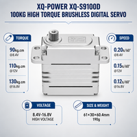 Servomoteur robot sans balais 12V XQ-S9100D XQ-POWER avec boîtier en aluminium pour pièces de bateau RC Bus série RS485 Étanche Fabricant OEM