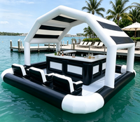 Bar de piscine gonflable en PVC pour événements extérieurs, fêtes, pub aquatique, noir, vert, rouge, bleu, jaune, rose, tente de bar de piscine gonflable avec sièges