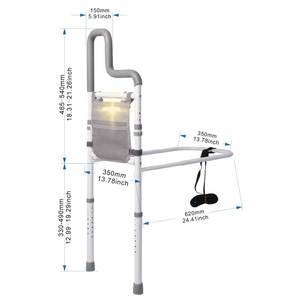 Barre d'appui de lit pour personnes âgées, facile à assembler, avec base renforcée, pour la sécurité à domicile des personnes alitées – Meilleur <span class=keywords><strong>classement</strong></span> - Product Image 6
