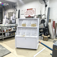 Carrito de Dulces Portátil para Bodas LEDA, Carrito Blanco para Exhibición de Dulces, Mueble Acrílico para Barra de Dulces, Decoración para Buffet de Postres en Eventos de Boda