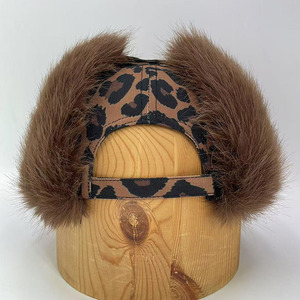 귀 플랩 야구 모자/귀 플랩 모자/모피 귀마개가있는 표범 야구 모자 모자 - Product Image 4