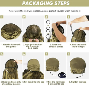 Hamac de camping en plein air avec moustiquaire hamacs suspendus en tissu parachute léger haute résistance - Product Image 4