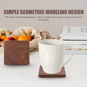 ที่รองแก้วทำจากไม้วอลนัทแกะสลักเป็นมิตรต่อสิ่งแวดล้อมที่รองแก้วทรงกลมทรงสี่เหลี่ยมมีร่องออกแบบส่วนบุคคลจัดส่งฟรีสหรัฐอเมริกา - Product Image 6