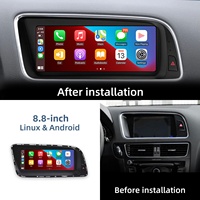 Système de navigation automobile compatible Audi Q5 8R (2009-2017) avec Android Auto et CarPlay sans fil, grand écran central sur tableau de bord