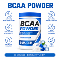 Poudre de BCAA (acides aminés à chaîne ramifiée) pour la récupération musculaire, support OEM ODM, marque privée, approvisionnement en vrac, usine de nutrition sportive
